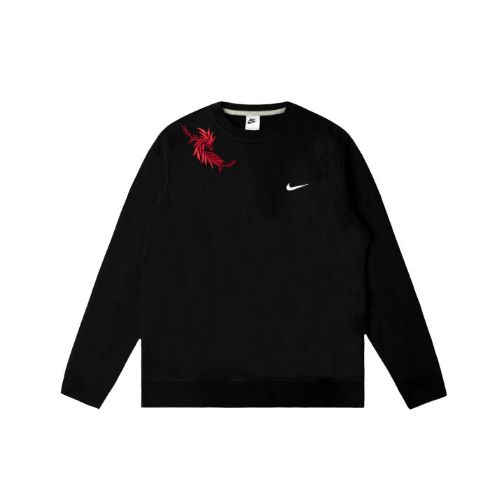 Nike Nike Club Sweatshirts Men's Black Crew Neck Moderate Regular