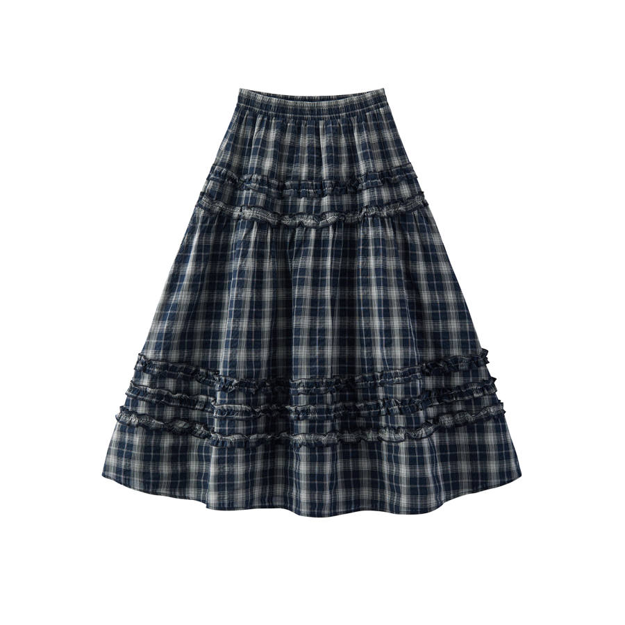 Semir Casual Long Skirts Women's Blue Tone 00388 Moderate A Line Skirt