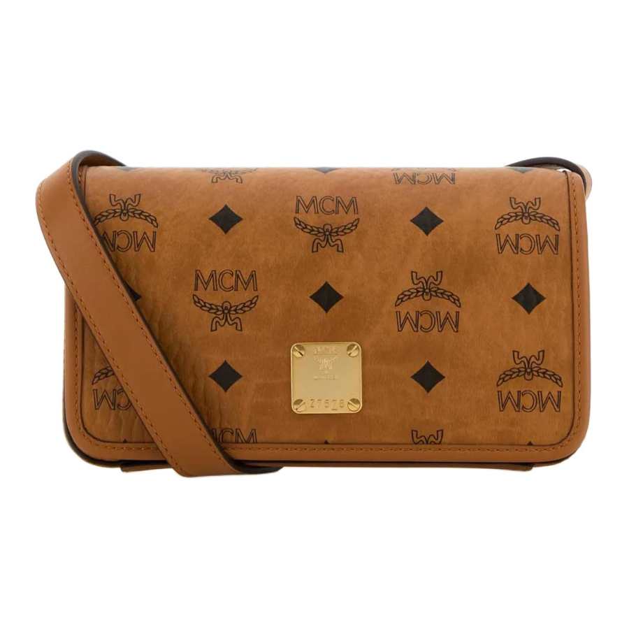 MCM Aren Canvas Crossbody Bags Women's Brown