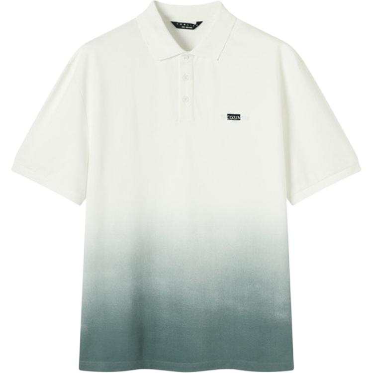 Tonlion Polo Shirts Men's White Polo Collar Moderate Straight Fit