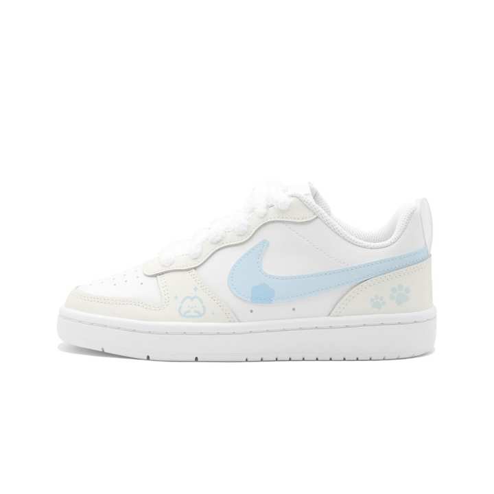 Nike Nike Court Borough 2 Cloud Velvet Paw, Moon Awakening Leather Cushioning Abrasion Resistant Slip Resistant Low top