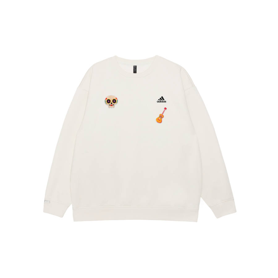 Adidas Adidas LABEL Sweatshirts Unisex White Crew Neck Moderate Regular