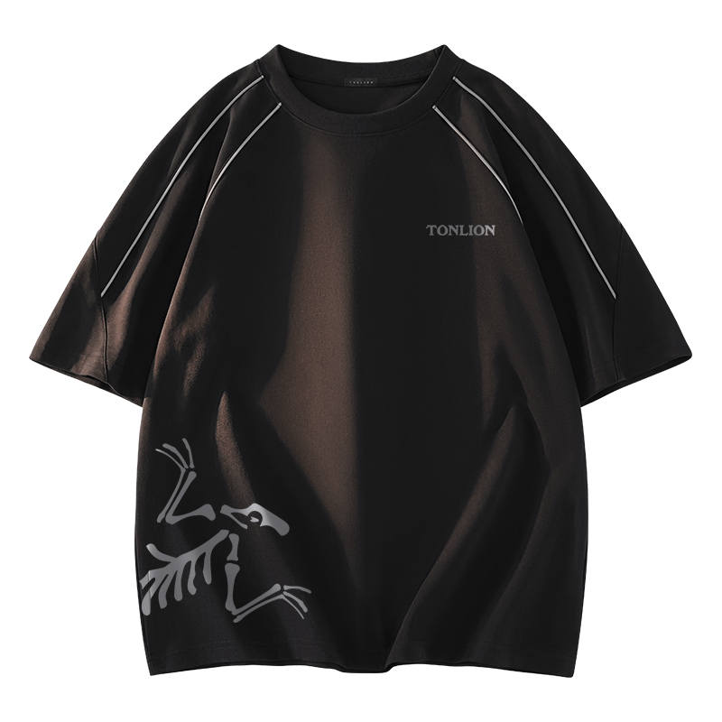 Tonlion T Shirts Unisex Crew Neck Moderate Straight Fit