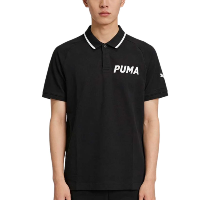 PUMA Polo Shirts Men's Black Lapel Moderate