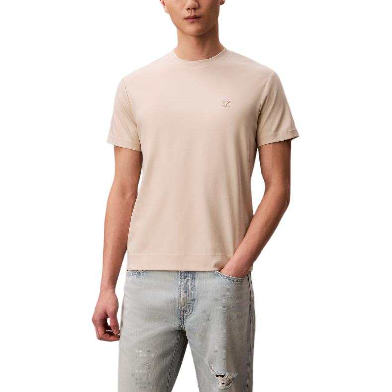 Calvin Klein T Shirts Men's Oatmeal Crew Neck