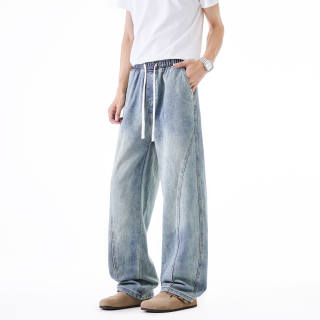 Izzue Jeans Unisex Thickened And Fleece Lined Straight Fit Pants
