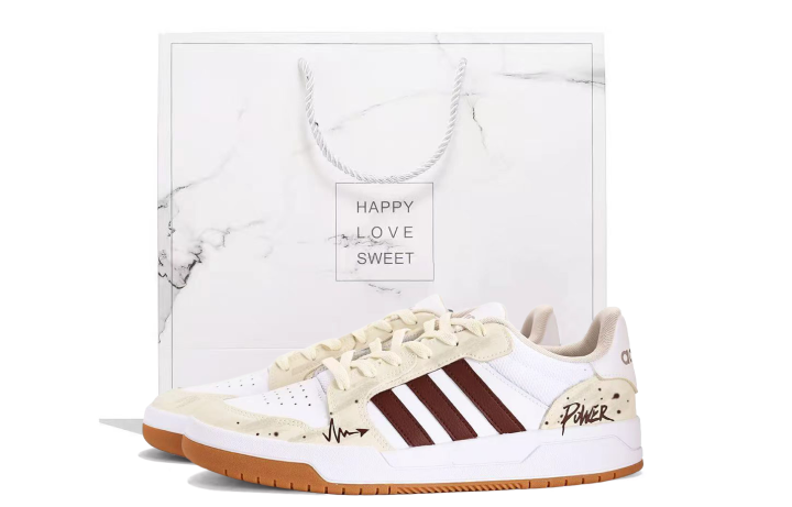 Adidas Adidas ENTRAP Leather Low top Skateboard Shoes Unisex White Red