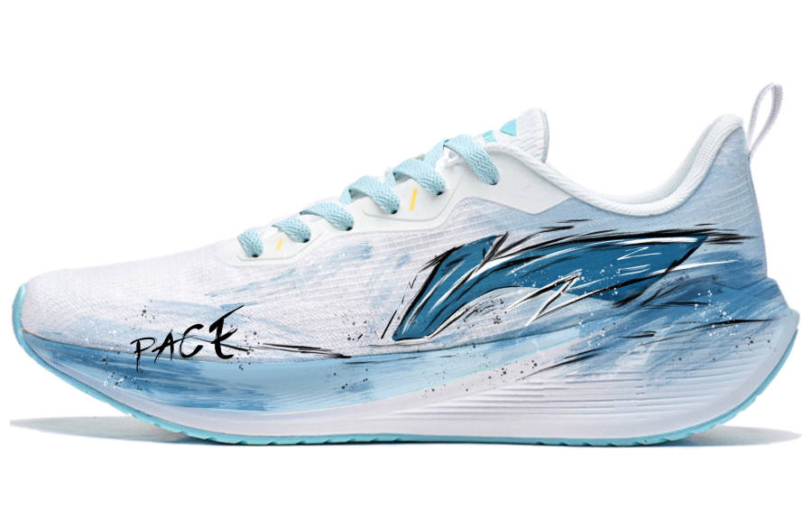 Li-Ning Li Ning Wuyue Cushioning Abrasion Resistant Slip Resistant Low top Casual Running Shoes Men's White Blue