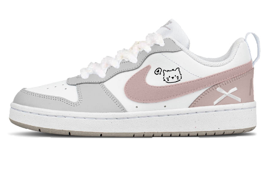Nike Nike Court Borough Synthetic Leather Abrasion Resistant Low top Kids' Skateboarding Shoes Pink Unisex