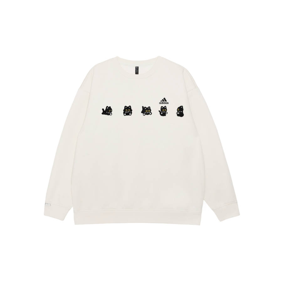 Adidas Adidas LABEL Sweatshirts Unisex White Crew Neck Moderate Regular