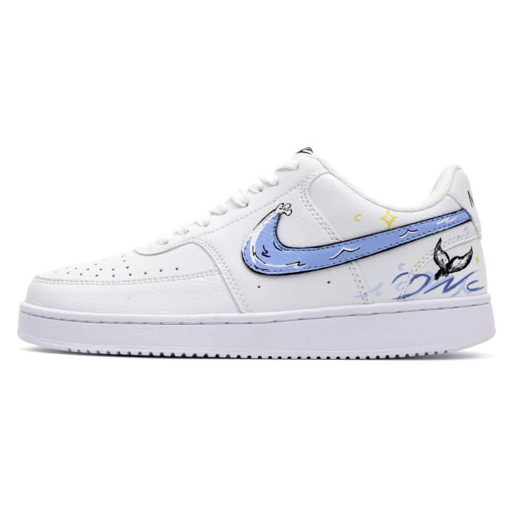 Nike Nike Court Vision 1 Ocean Serendipity Cushioning Abrasion Resistant Breathable Slip Resistant Low top Skateboard Shoes