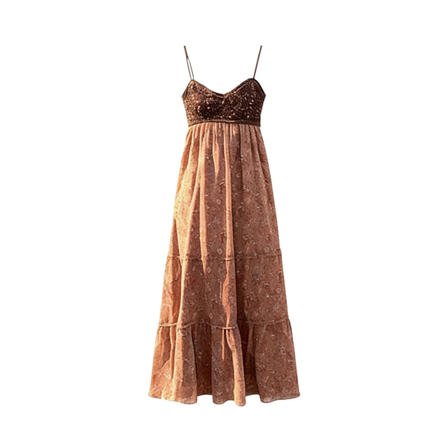TUSHIFEI Slip Dresses Women's Image Color V Neck Thin Long