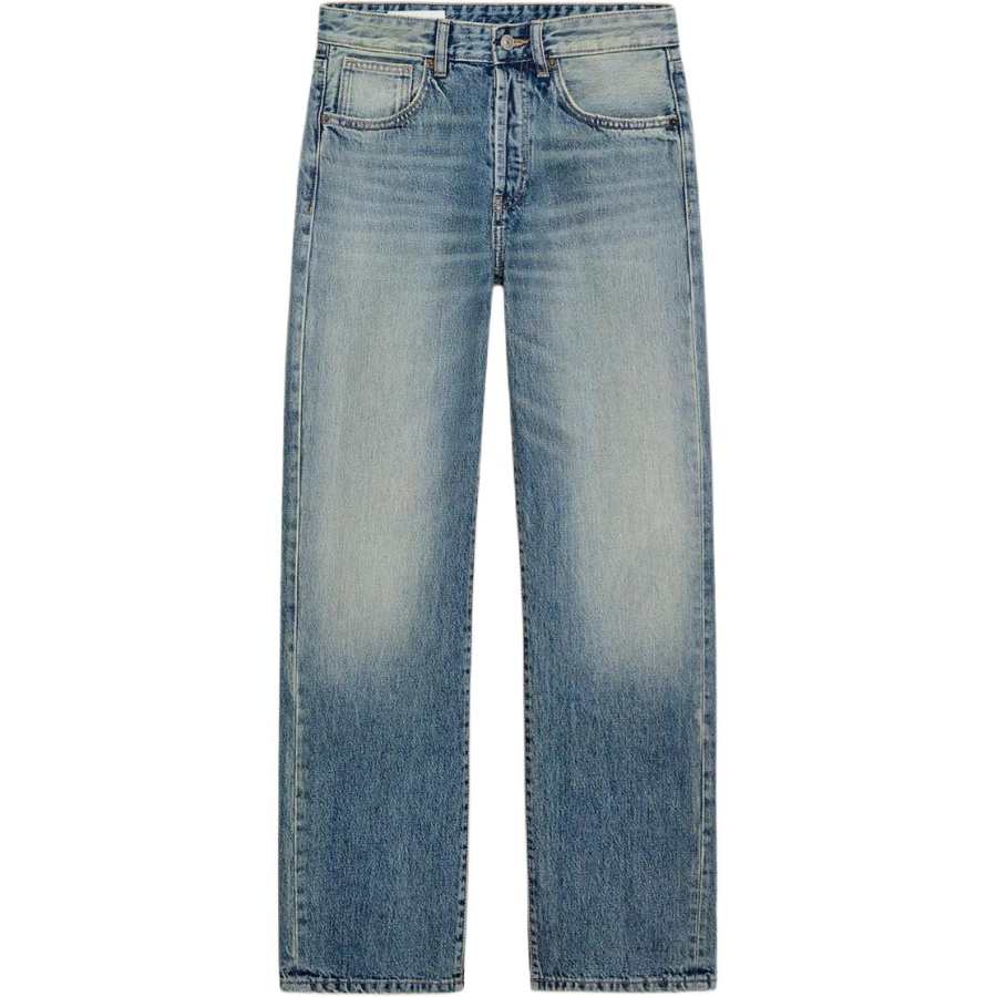 ZARA Trf Jeans Women's Sea Blue Moderate Straight Fit Pants