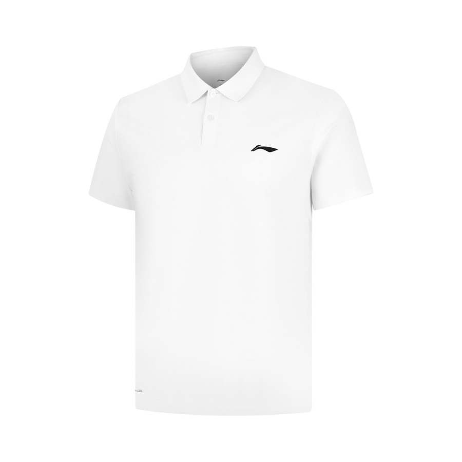 Li-Ning Li Ning Polo Shirts Men's White Polo Collar Moderate Straight Fit