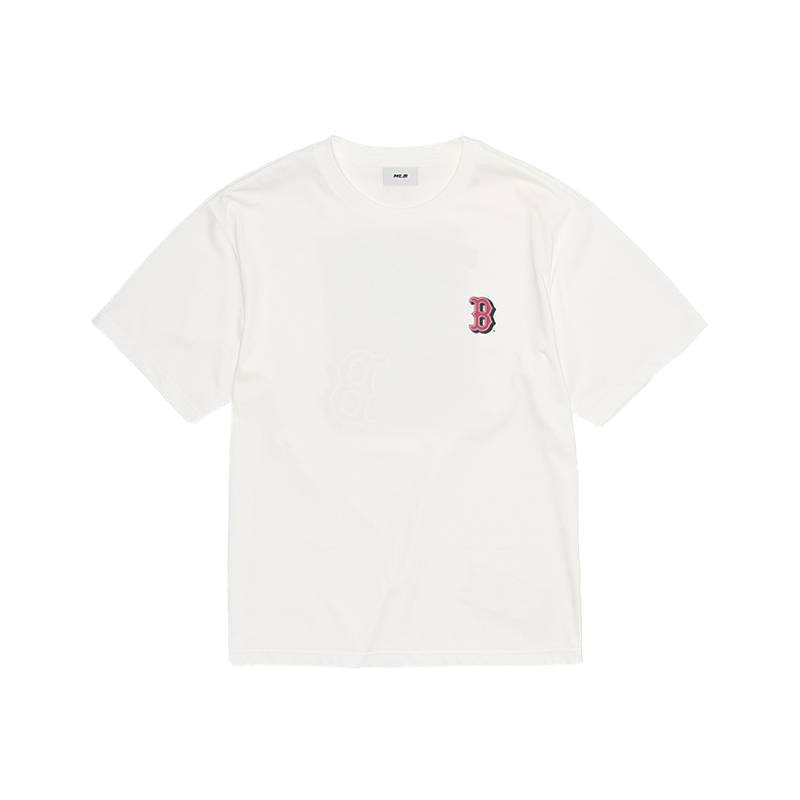 MLB T Shirts Unisex Boston Red Sox/Ivory Crew Neck Moderate Straight Fit