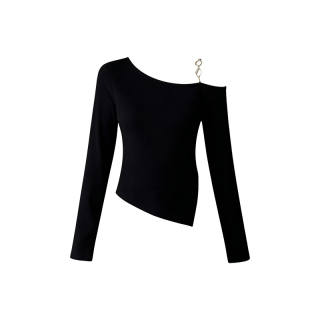 Aghr Knitwear Women's Asymmetrical Collar Moderate Irregular, Base Layer