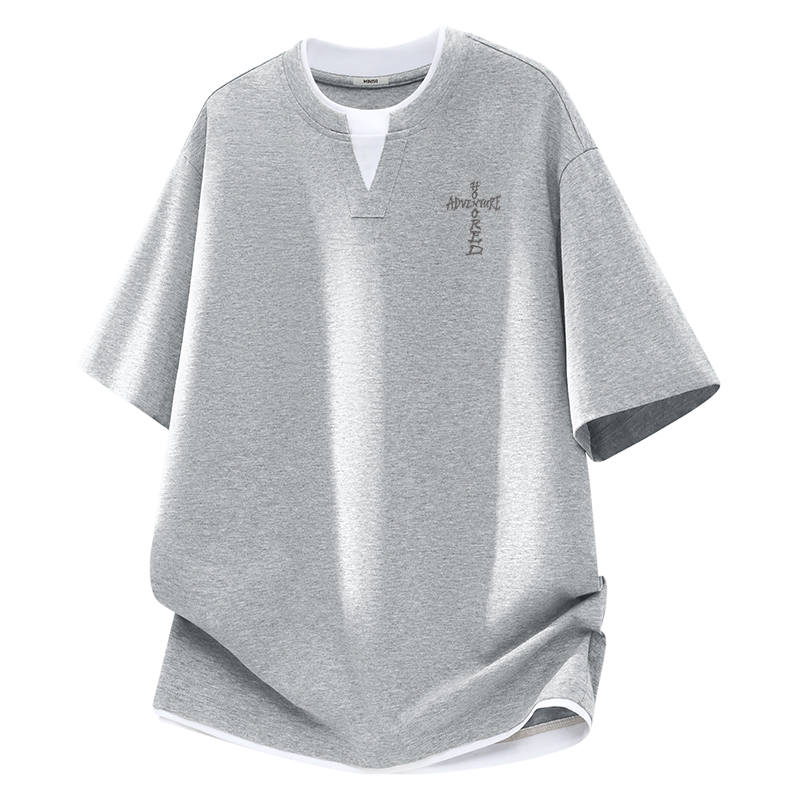 MINISO T Shirts Unisex Crew Neck Moderate Mock Two Piece