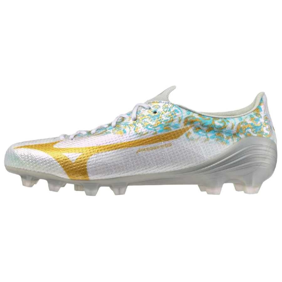 Mizuno Alpha 3 Soccer Shoes Unisex White Gold Blue