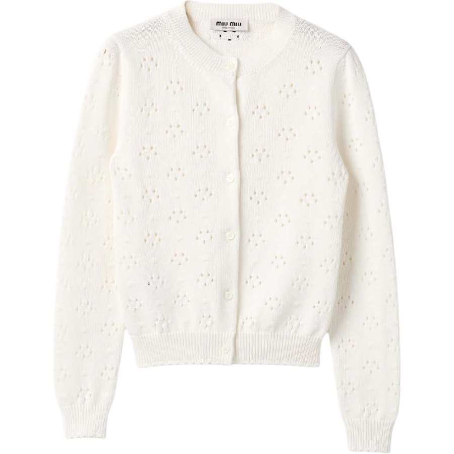 MIU MIU Knitwear Women's White Crew Neck Moderate Other