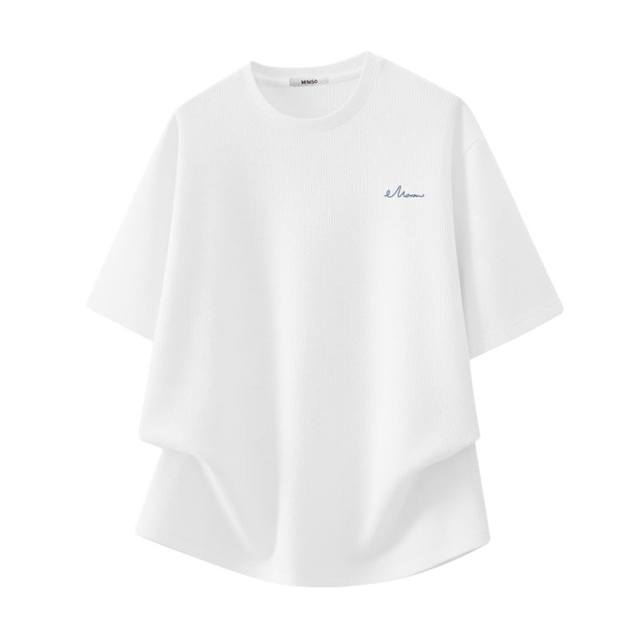MINISO T Shirts Unisex Crew Neck Moderate Heavyweight