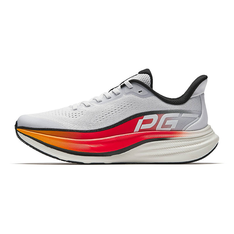 Anta Low top Running Shoes Men's Sand Grain Gray/Fluorescent Flame Orange Red/Basic Black