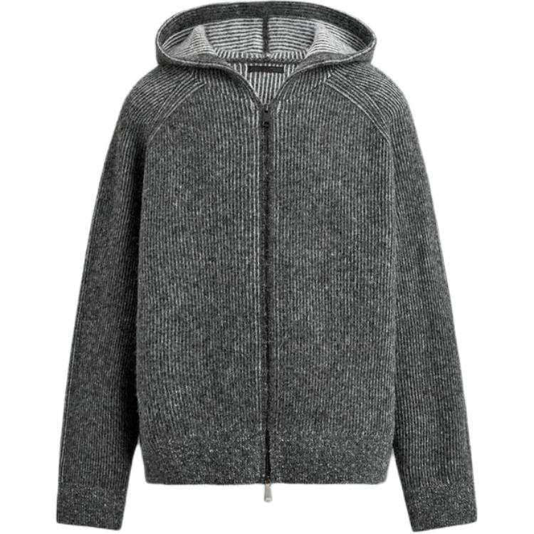 ZARA ZARA Sweaters Men's Gray Hooded Moderate Regular