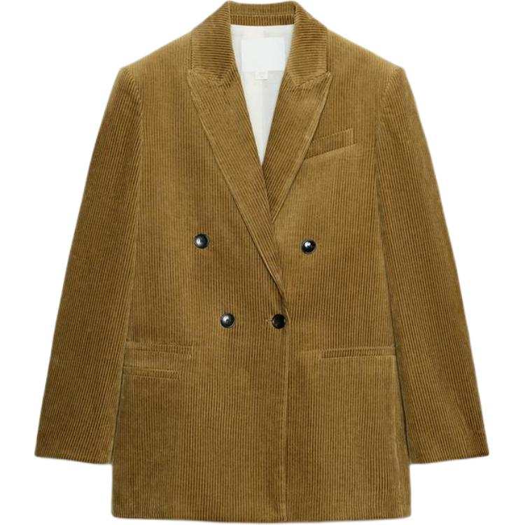 ZARA ZW Business Suits Women's Olive Green Suit Collar Business Suit