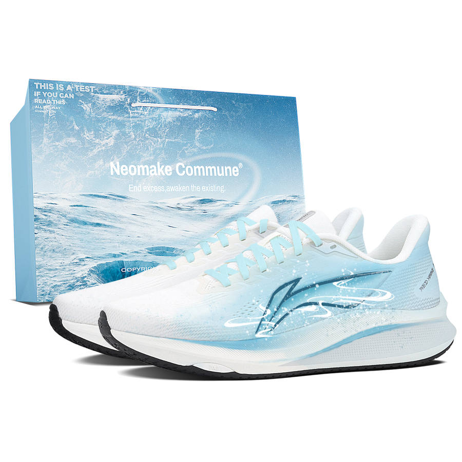 Li-Ning Li Ning Red Hare 9 Cushioning Breathable Low top Marathon Training Race Running Shoes Men's White Blue