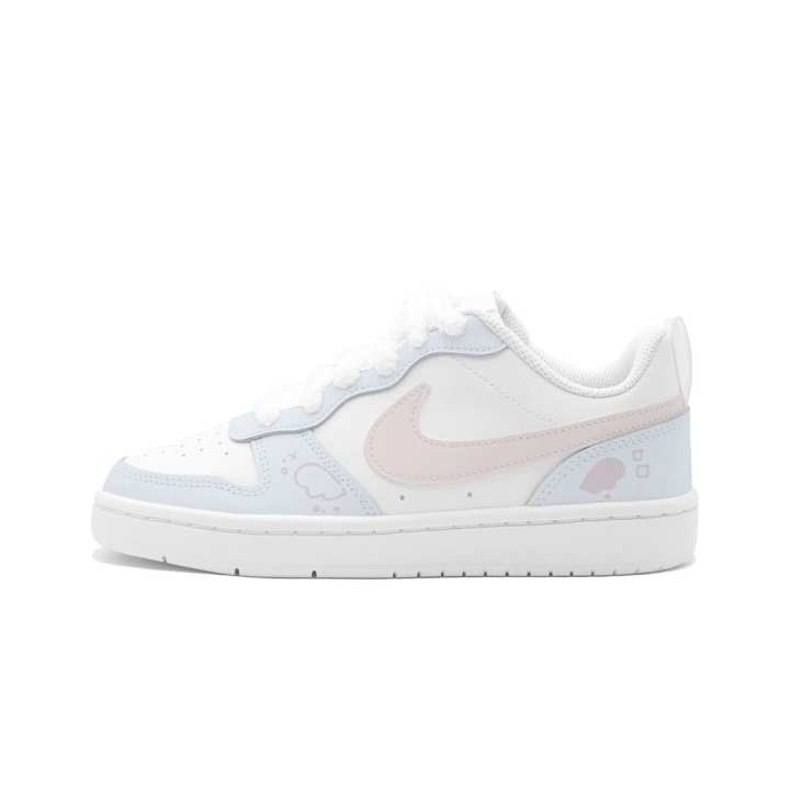 Nike Nike Court Borough 2 Cloud Velvet Pink Heart, Moon Initiation Leather Cushioning Abrasion Resistant Slip Resistant