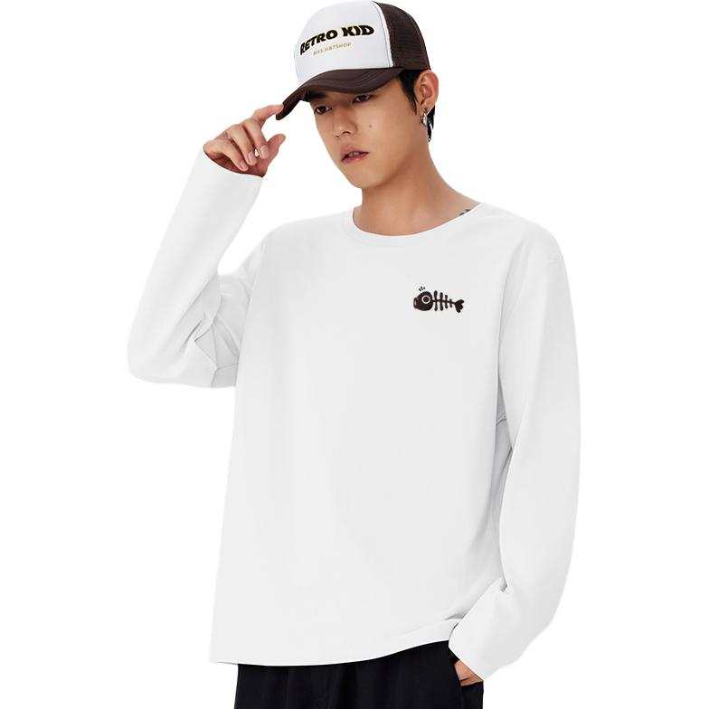 Tonlion T Shirts Unisex Crew Neck Thickened Straight Fit
