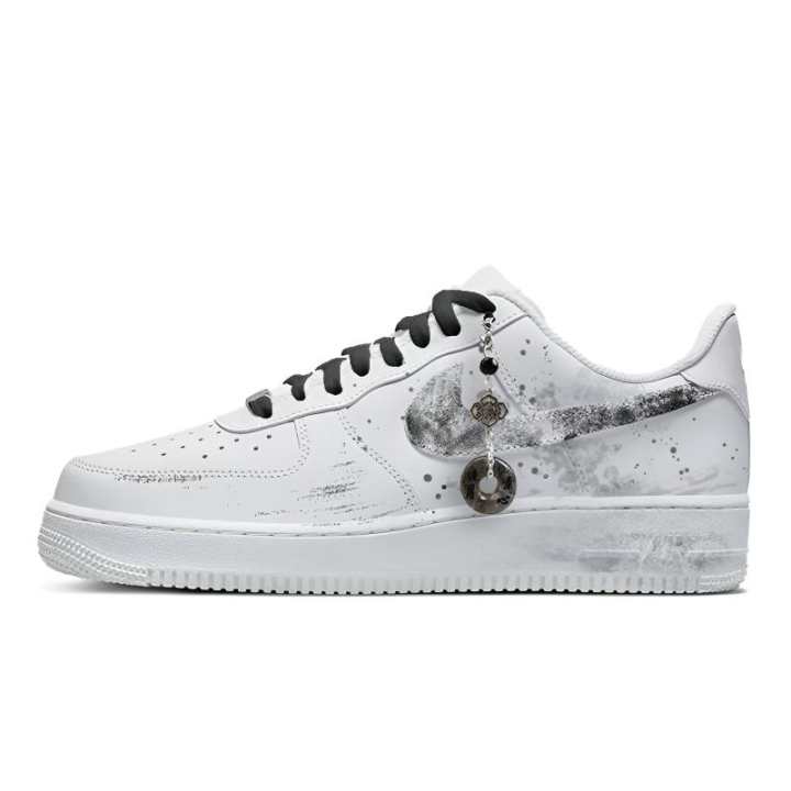 Nike Nike Air Force 1 Ink Stained Cloud Stairs Mist Low top Casual Skateboard Shoes Unisex Tie Dye Gray