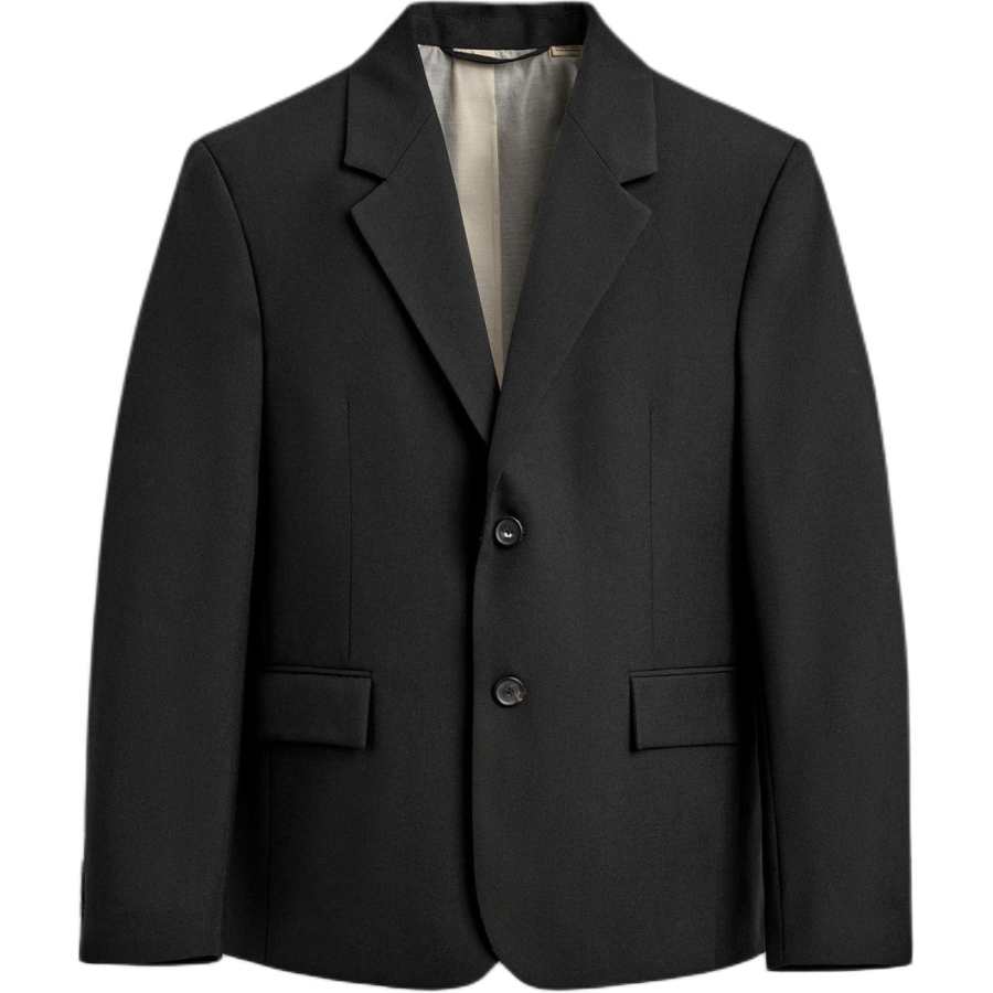 ZARA SS26 Business Suits Men's Black Peak Lapel Moderate Business Suit