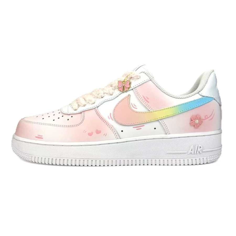 Nike Nike Air Force 1 Skateboard Shoes Unisex Low Top White/Pink/Yellow/Blue