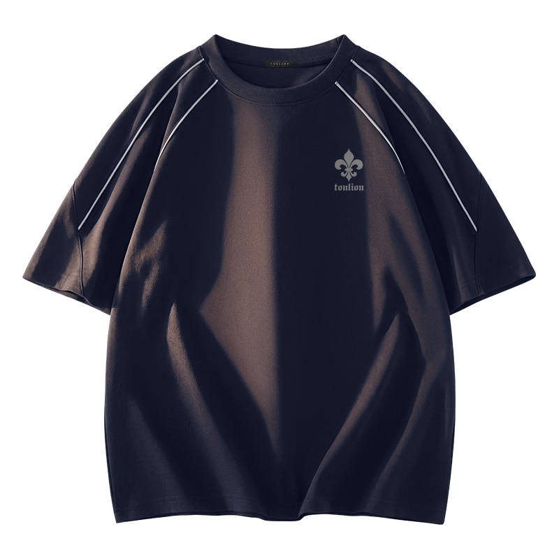 Tonlion T Shirts Unisex Crew Neck Moderate Straight Fit