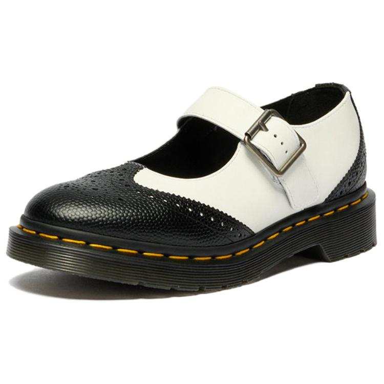 Dr.Martens Originals Chunky Heel Mary Jane Shoes 3cm Women's Black White