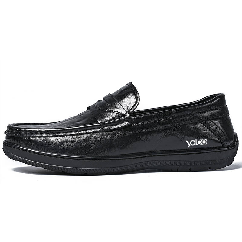 YALU Top Grain Cow Leather Gommino Loafers Men's