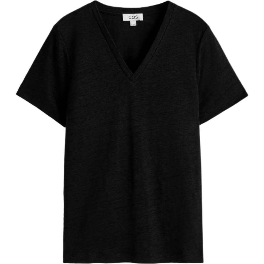 COS T Shirts Women's Black V Neck