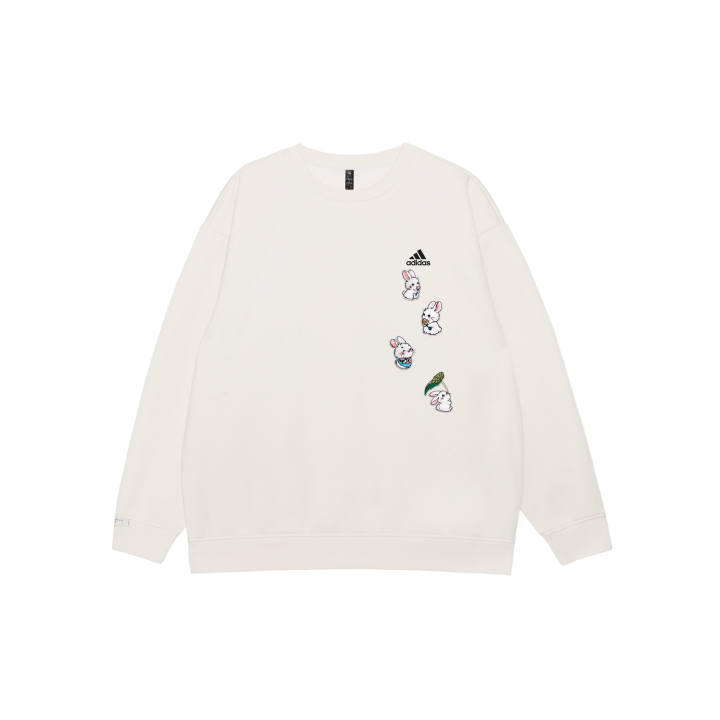 Adidas Adidas LABEL Sweatshirts Unisex White Crew Neck Moderate Regular