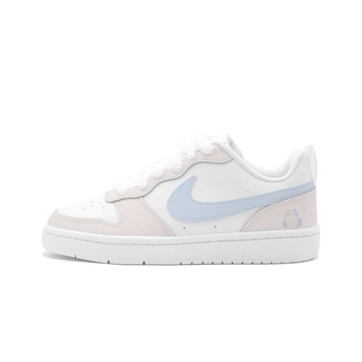 Nike Nike Court Borough 2 Fluffy Kitten, Moonlit Start Leather Cushioning Abrasion Resistant Slip Resistant Low top