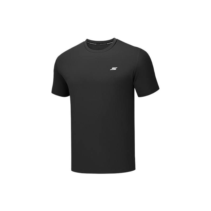 Skechers T Shirts Men's Carbon Black 0018 Crew Neck Moderate