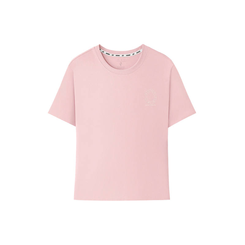 Skechers T Shirts Women's Chalk Pink 01SX Crew Neck Moderate