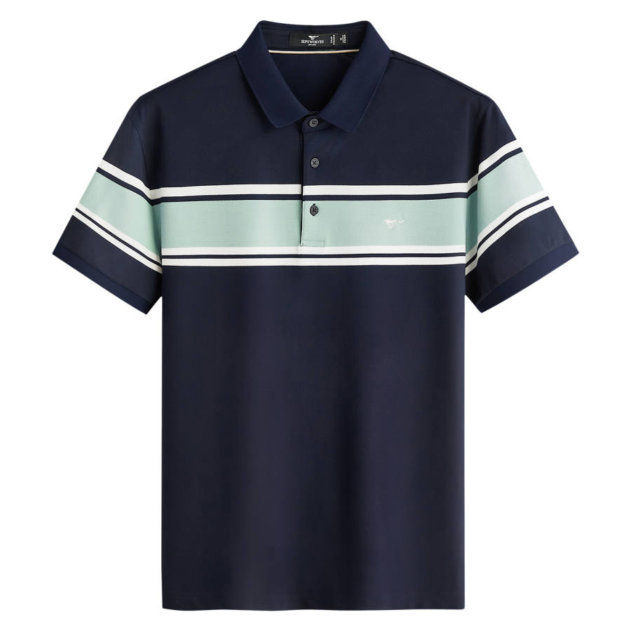 SEPTWOLVES Polo Shirts Men's Navy Blue Polo Collar Moderate Straight Fit