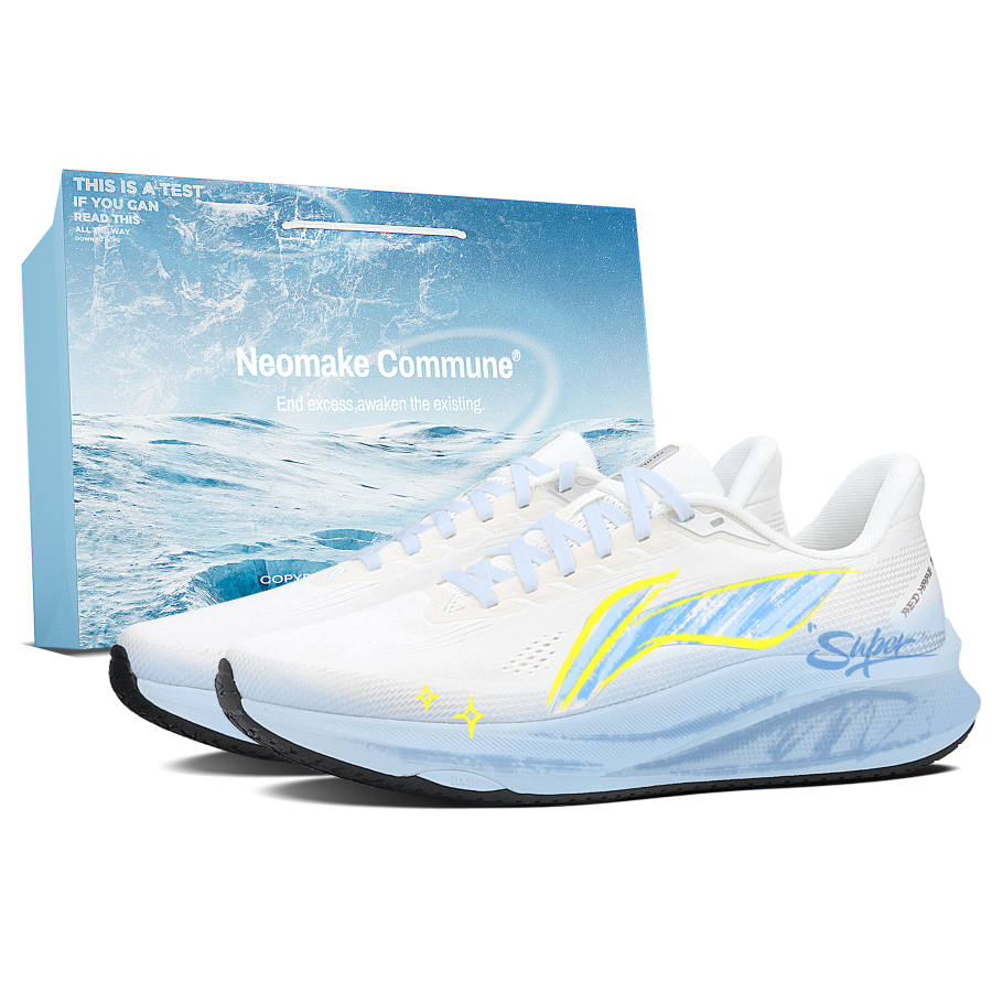 Li-Ning Li Ning Red Hare 9 Cushioning Breathable Low top Racing Training Marathon Running Shoes Men's Yellow Blue