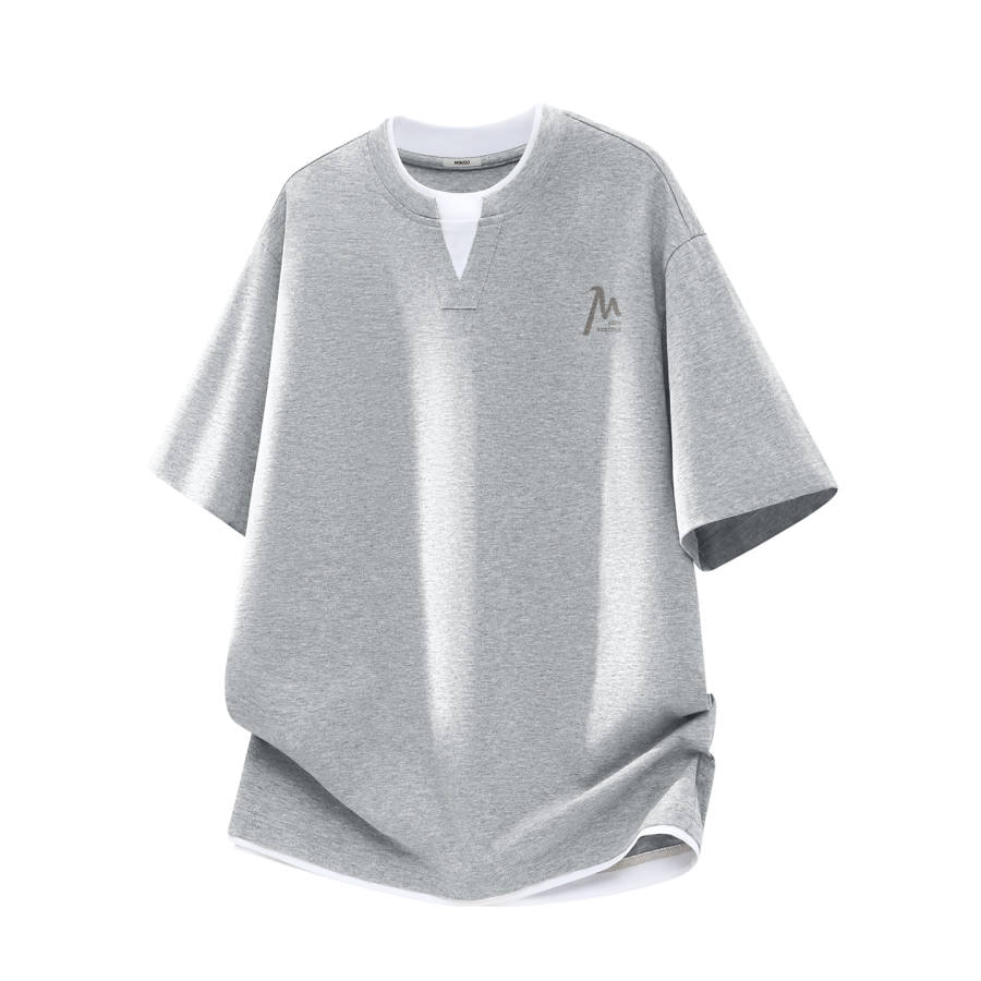 MINISO MINISO T Shirts Unisex Crew Neck Moderate Mock Two Piece