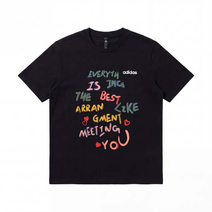 Adidas Adidas T Shirts Unisex Black Crew Neck Moderate Straight Fit
