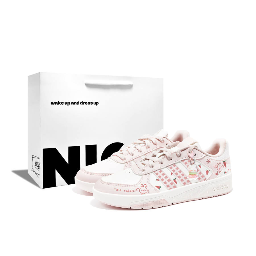 Adidas Adidas COURTBEAT Carrot Bunny Synthetic Leather, Leather Cushioning Abrasion Resistant Slip Resistant Low top