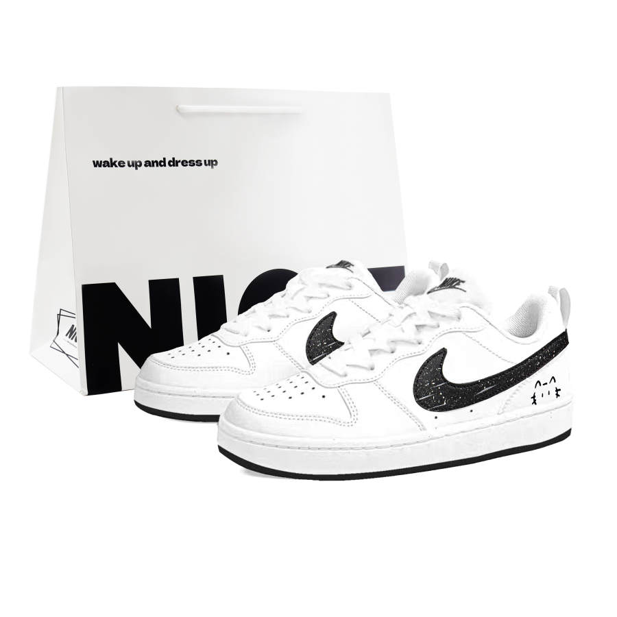 Nike Nike Court Borough Low top Kids' Skateboarding Shoes White Black Teenagers