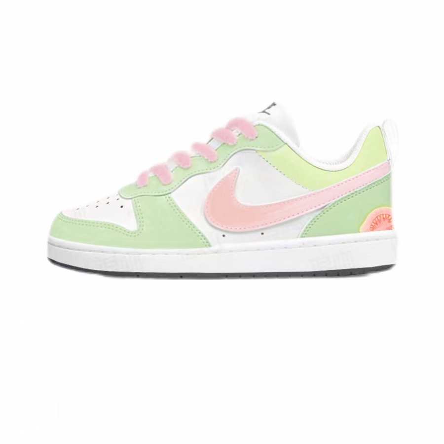 Nike Nike Court Borough Beautiful Guava Leather Abrasion Resistant Low top Kids' Skateboarding Shoes White Unisex
