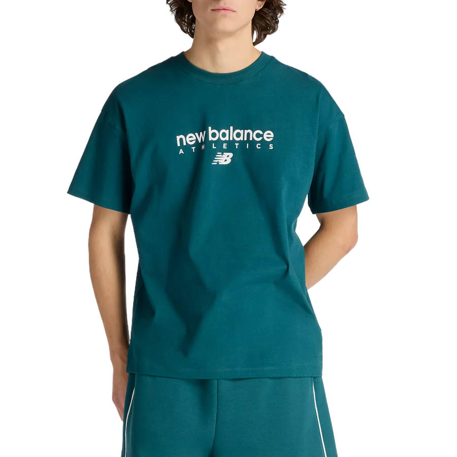 New Balance New Balance T Shirts Men's Medusa Green With Maris Sal Crew Neck Moderate
