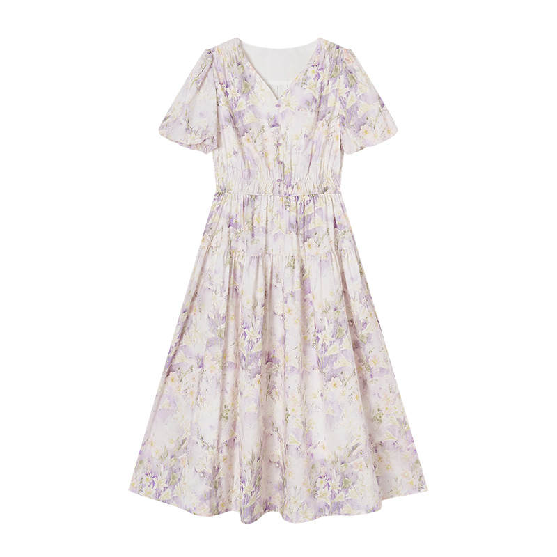XIANGYING Short Sleeved Dress Women's